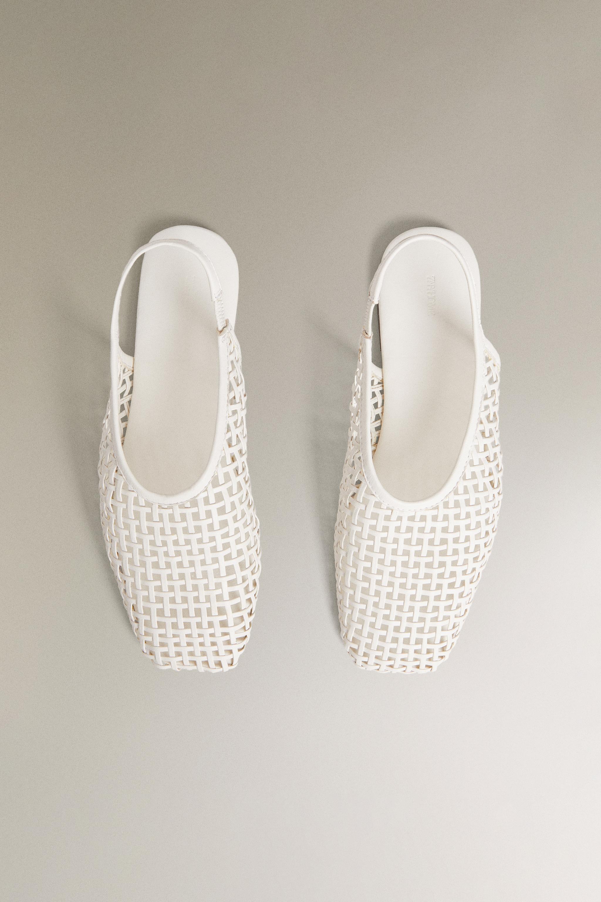 BRAIDED LEATHER SLINGBACK BALLET FLATS